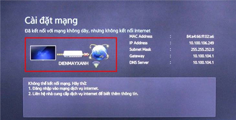 Smart TV Samsung Không Vào Được Mạng LAN