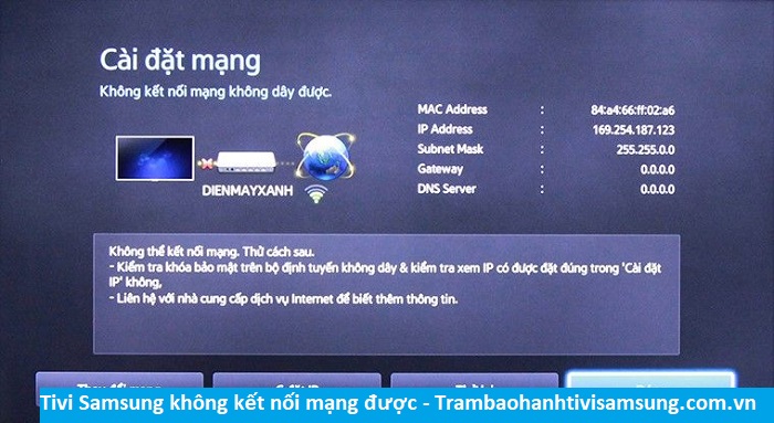 Tại sao tivi Samsung không kết nối mạng được? Cách sửa chữa tại nhà